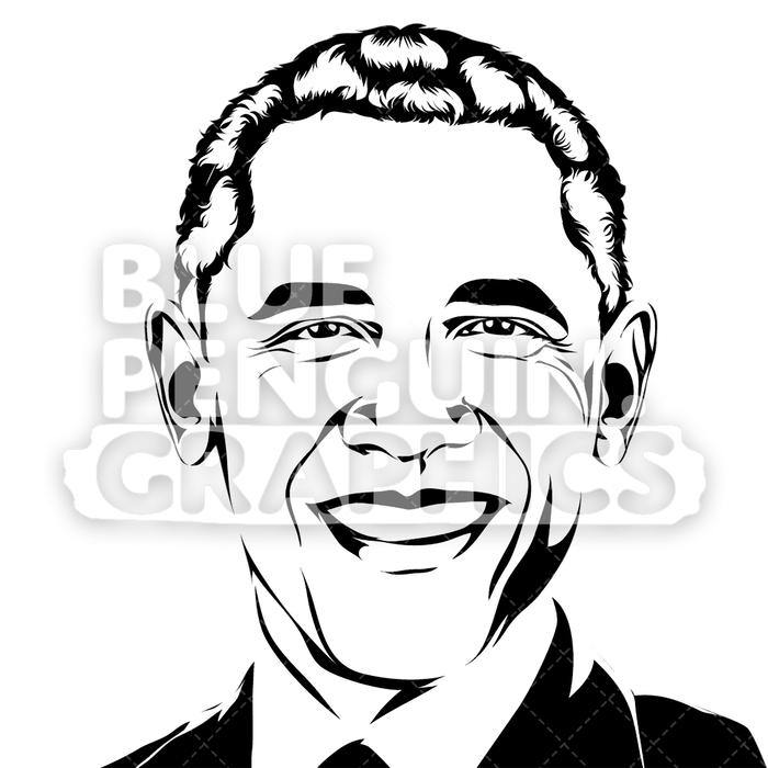 700x700 American President Barack Obama Silhouette Blue Penguin Graphics