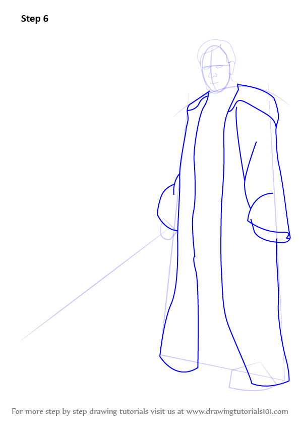 597x844 Learn How To Draw Obi Wan Kenobi From Star Wars