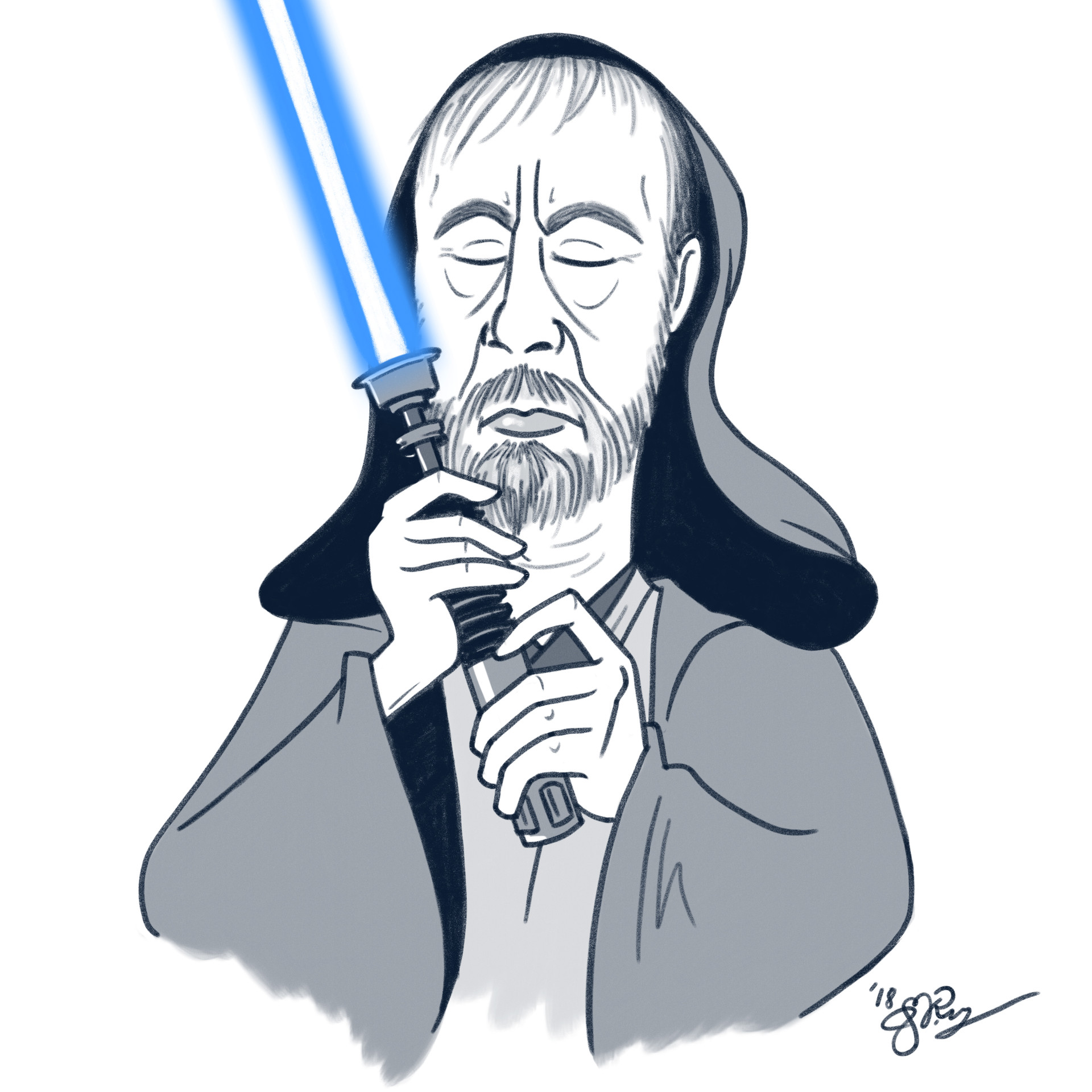 Obi Wan Kenobi Cartoon Drawing : Obi-wan Kenobi By Steveandersondesign ...