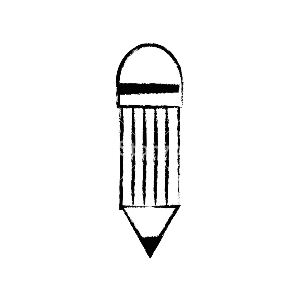 1000x1000 Figure Pencil Object With Eraser To Drawing Design Vector
