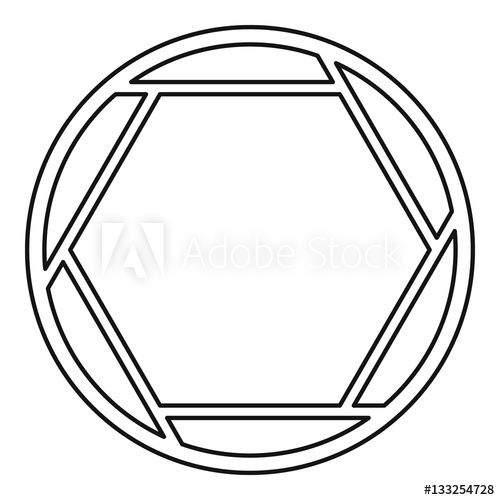 500x500 closed objective icon, outline style