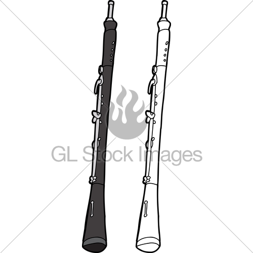 500x500 oboe on white background gl stock images