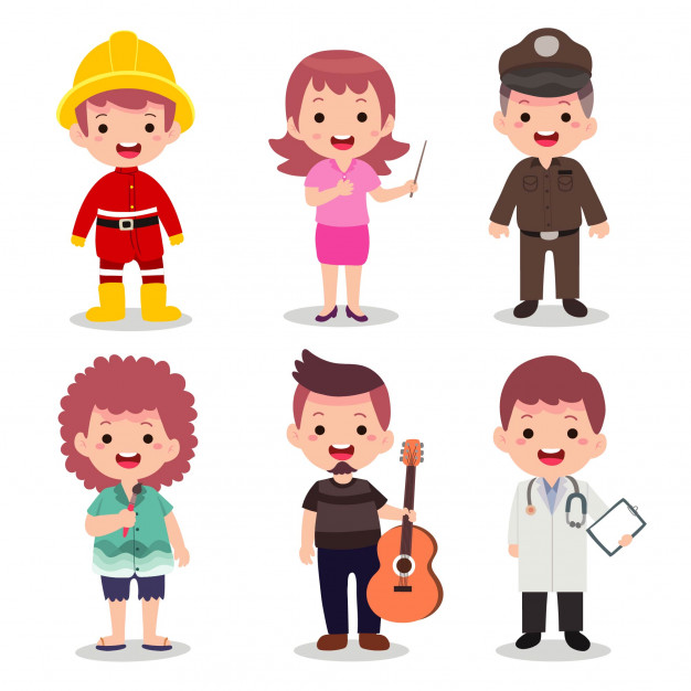 626x626 Cartoon Drawing With Occupation Icon Vector Premium Download