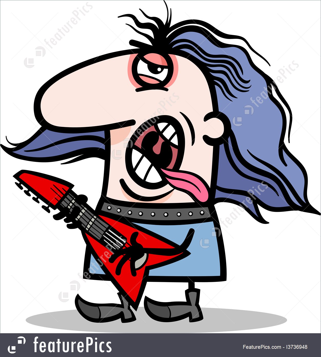 1252x1392 Rockman Musician Cartoon Illustration