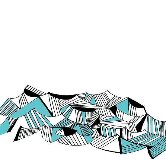 550x550 Minimal Geometric Ocean Waves Posters