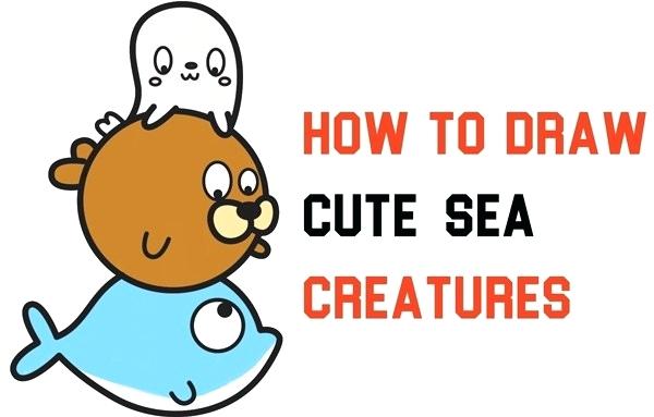 600x383 Easy To Draw Sea Creatures Drawing Lessons For Kids How To Draw