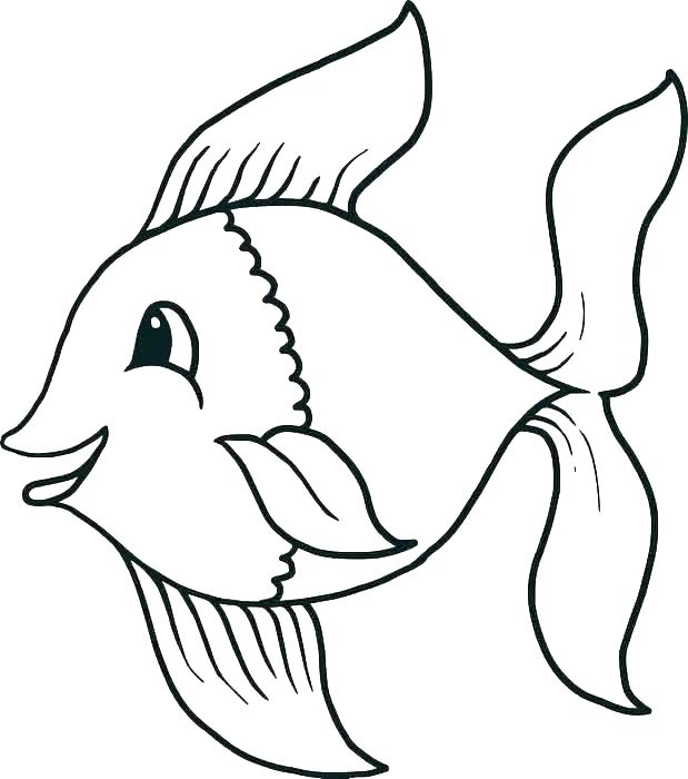 619x700 Ocean Fish Coloring Pages Template To Color Rainbow Printable Bowl
