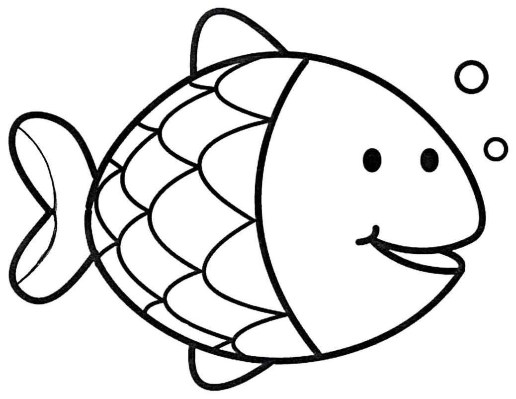 1038x802 Realistic Ocean Fish Coloring Pages With Easy New Printable