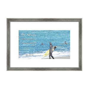 300x300 Colored Pencil Sketch Surfer Framed Print