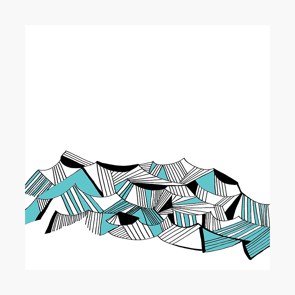 1000x1000 Minimal Geometric Ocean Waves Photographic Print