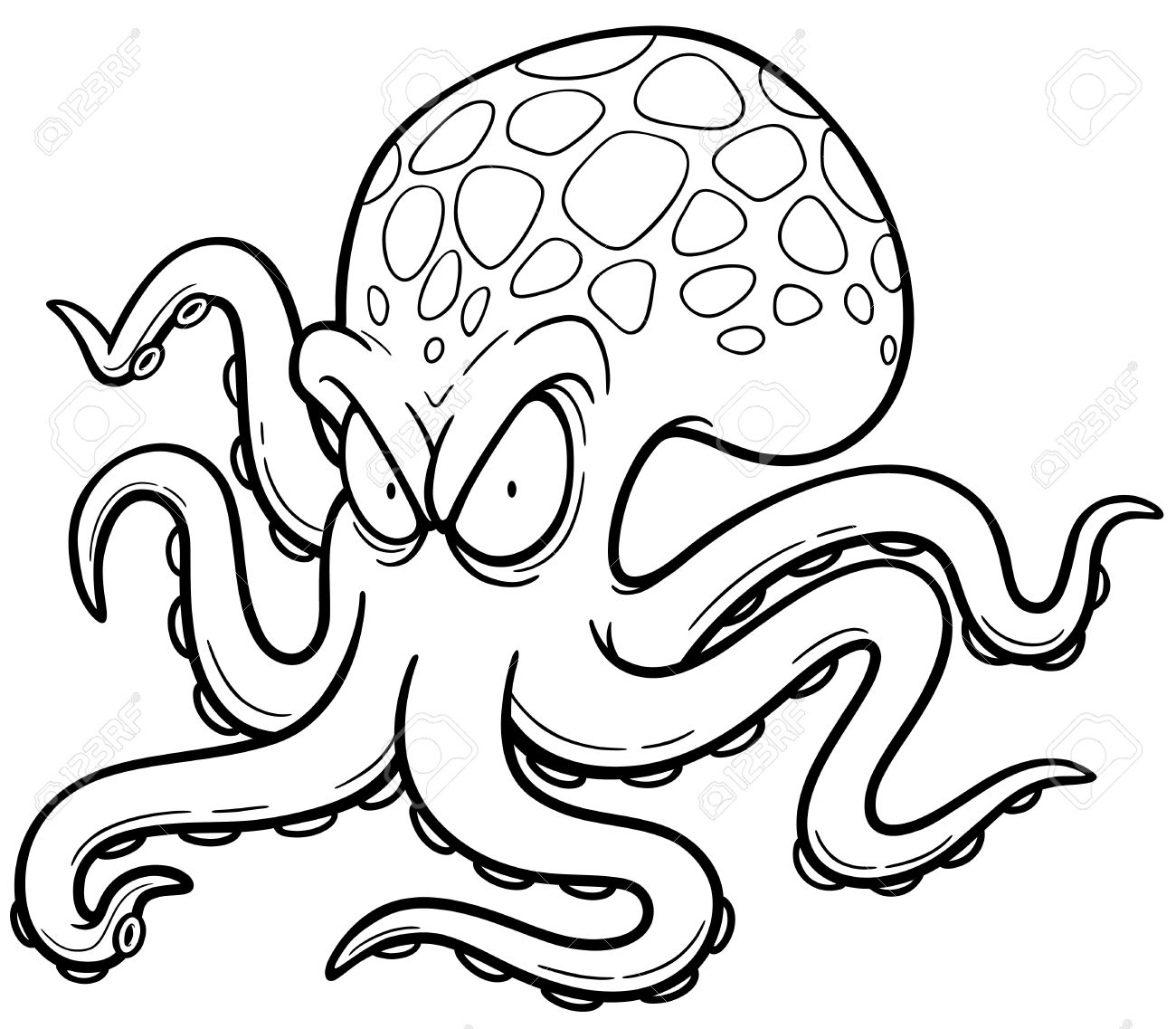 Octopus Cartoon Drawing
