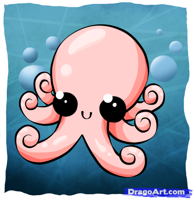 654x675 How To Draw A Chibi Octopus, Step