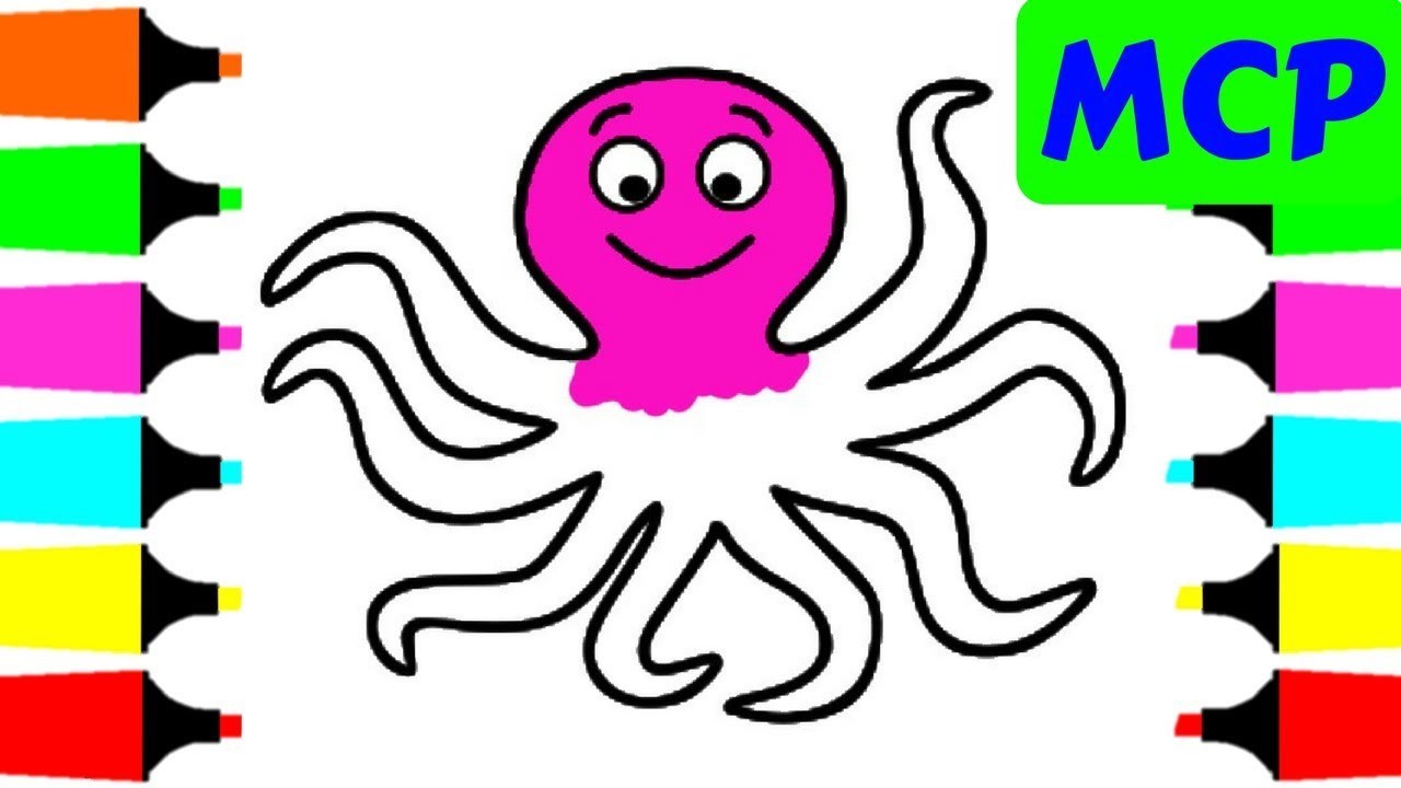 1280x720 Octopus Drawing For Kids