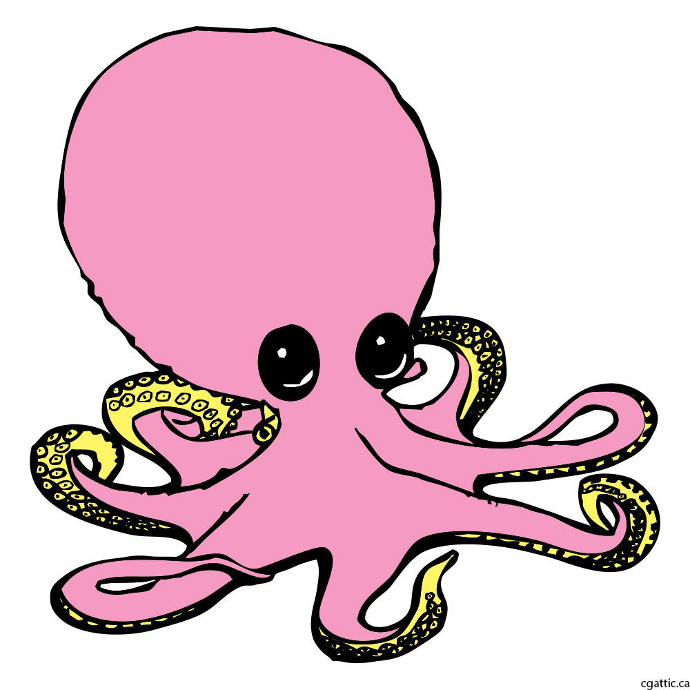 1000x1000 Octopus Cartoon Drawing In Steps With Photoshop