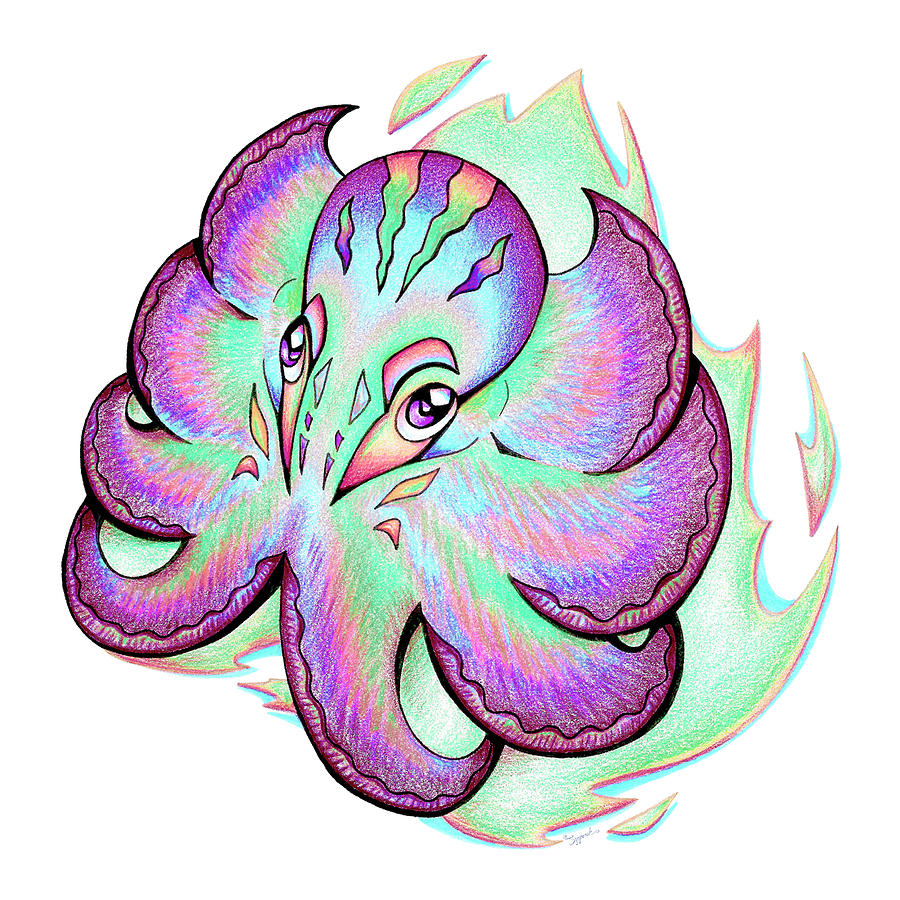 900x900 Octopus Ii Drawing