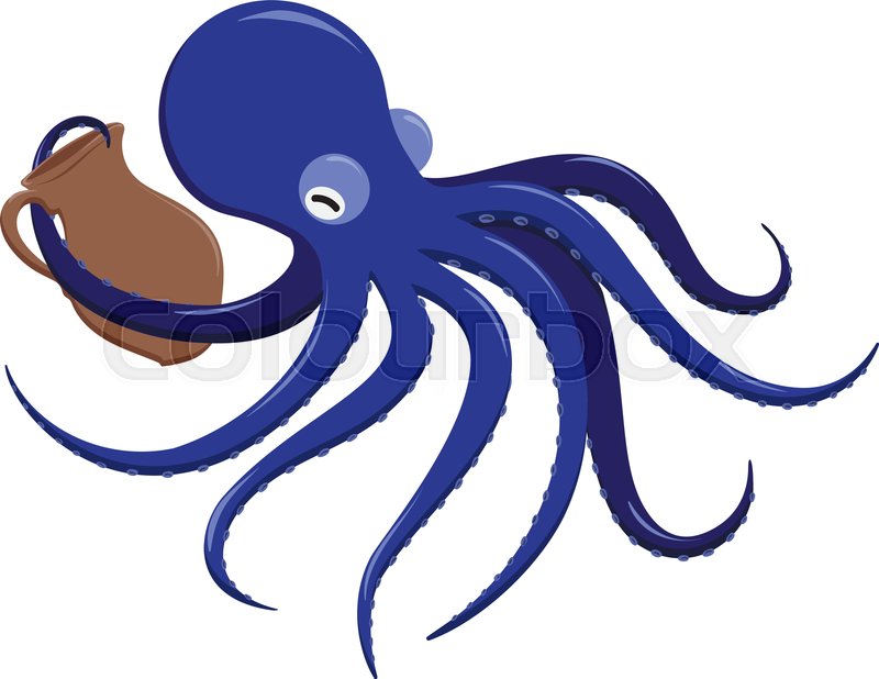 800x618 Vector Colorful Drawing Of Octopus Stock Vector Colourbox