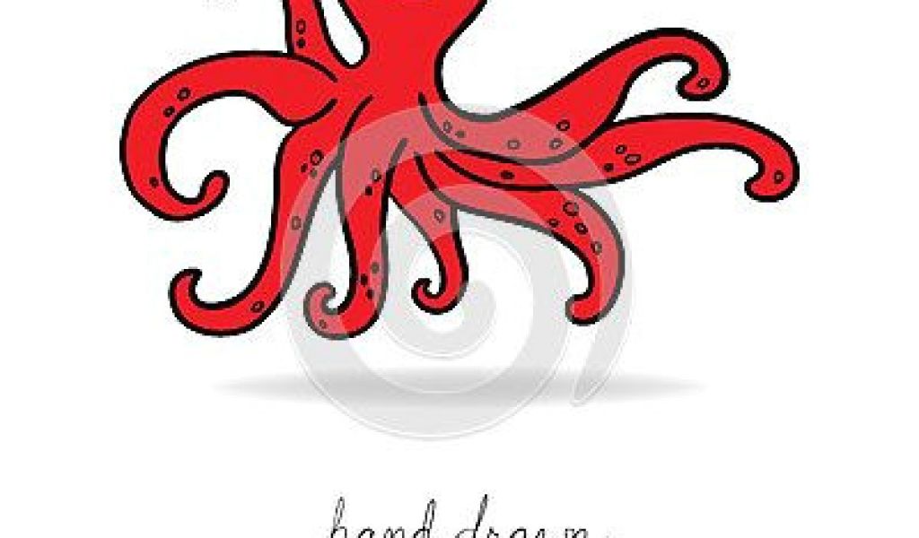 1024x600 Drawing A Cartoon Octopus Hand Drawn Cute Octopus With Big Eyes