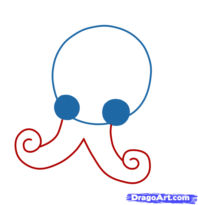 654x675 How To Draw A Chibi Octopus, Step