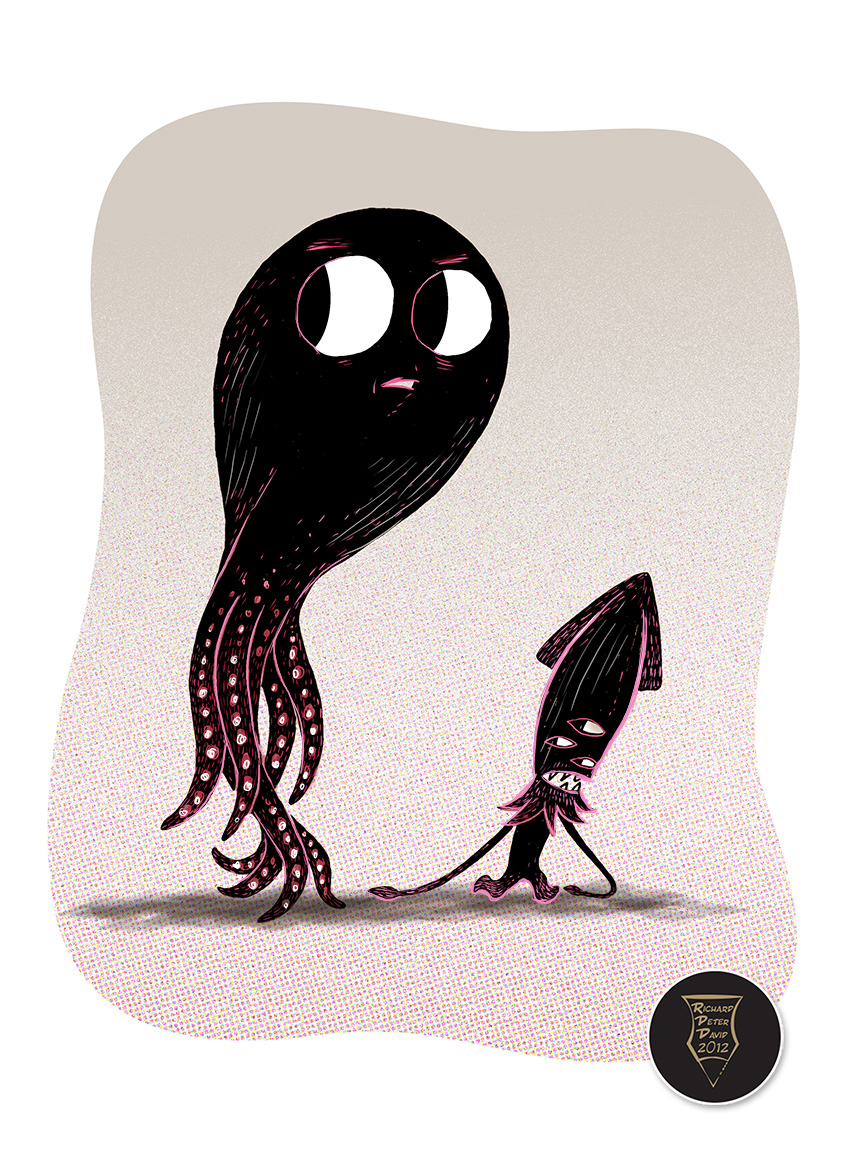 845x1167 Octopus Drawing Using Squid Ink