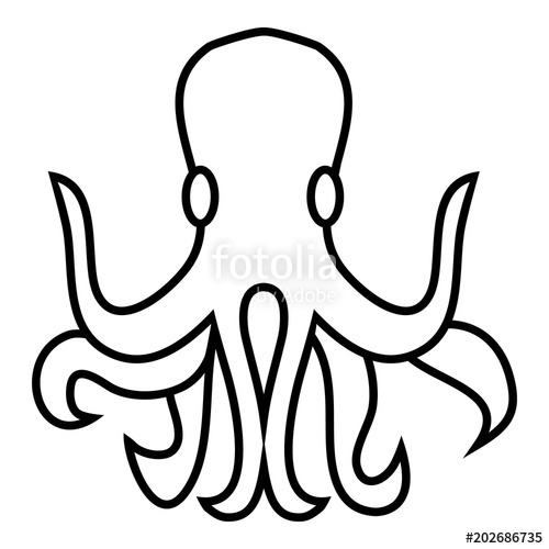 500x500 Octopus Icon Outline Illustration Of Octopus Vector Icon For Web
