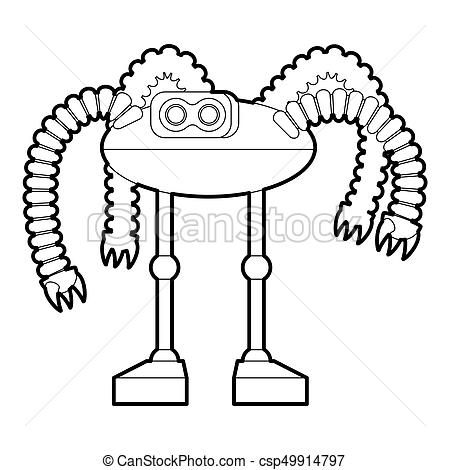 450x470 Robot Octopus Icon Outline Robot Octopus Icon In Outline Style