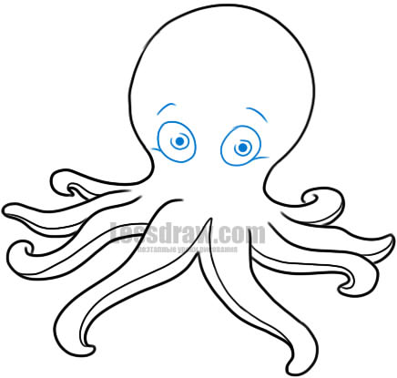 436x415 How To Draw A Octopus In Stages