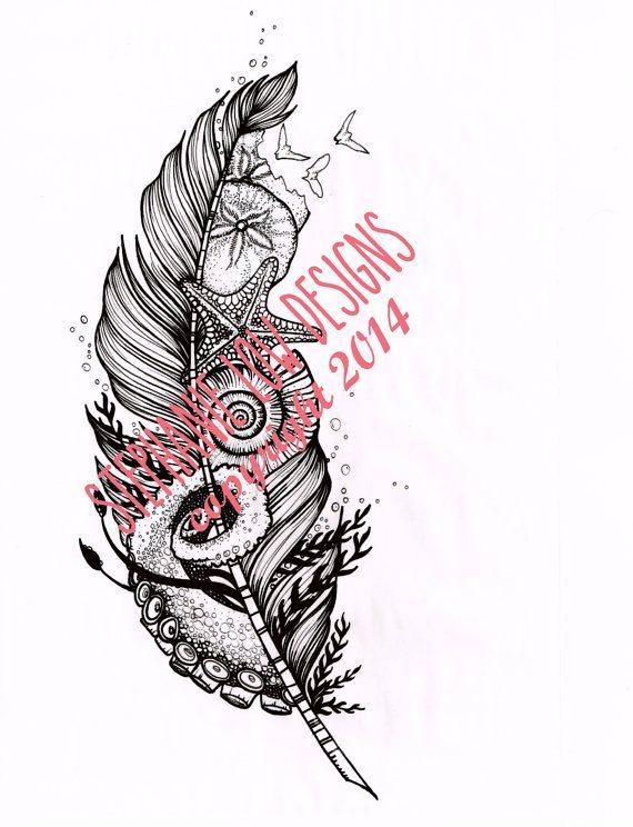 570x744 Octopus Tattoos With Feathers Ideas And Designs