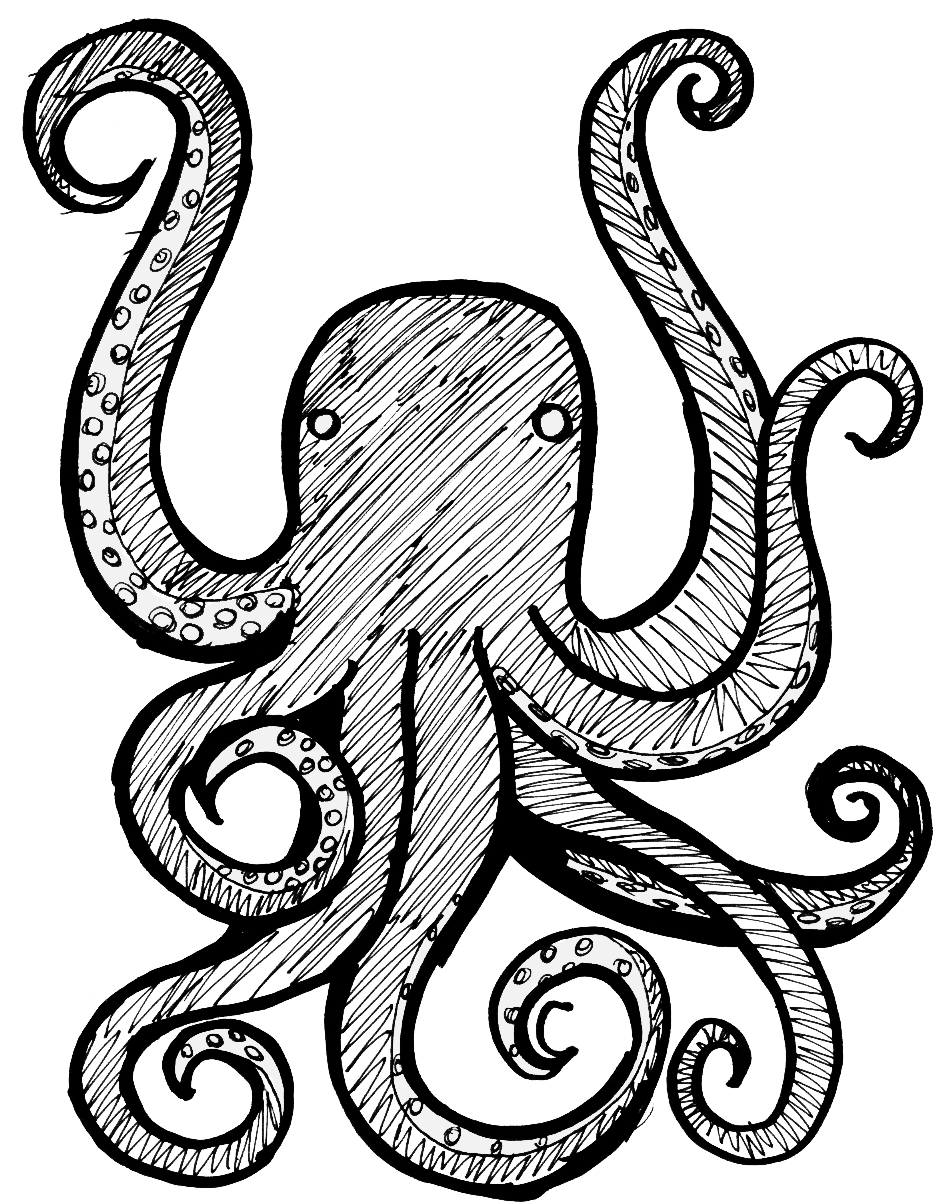 947x1204 Octopus Drawing Transparent Png Clipart Free Download