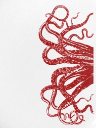 190x253 red vintage octopus tentacles illustration small buttons spreadshirt