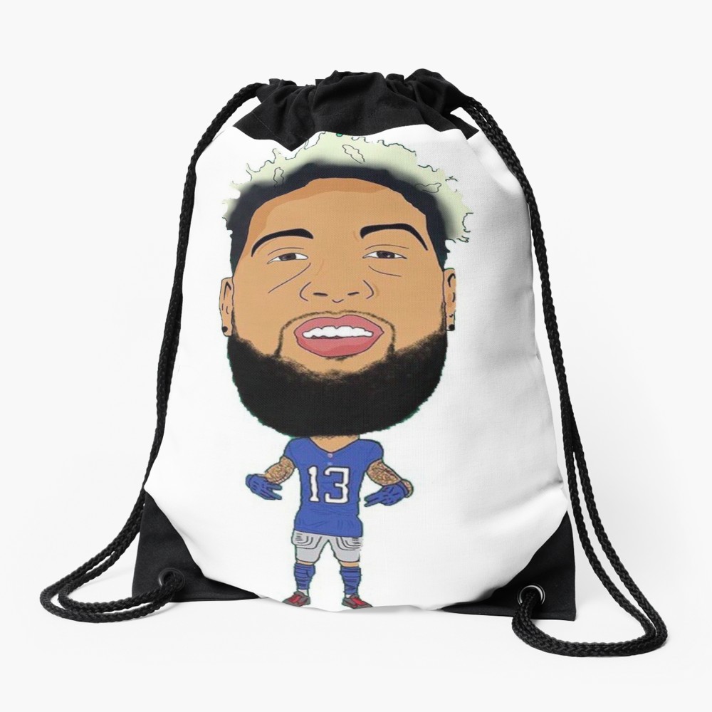 1000x1000 Odell Beckham Jr Football Cartoon Drawstring Bag
