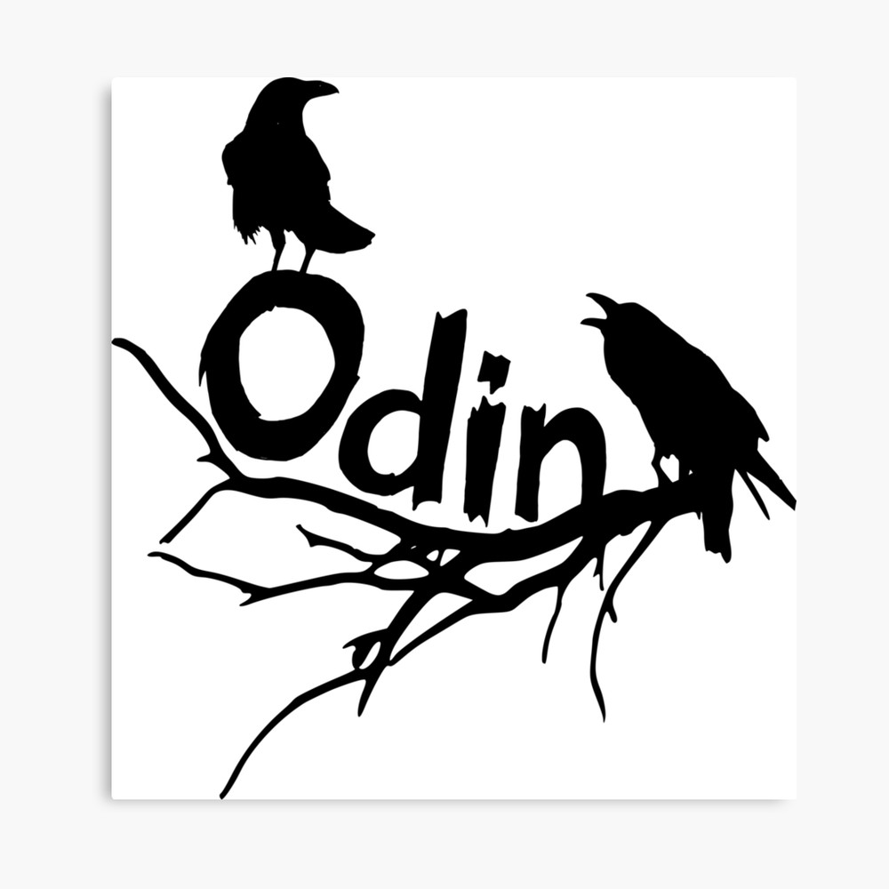 1000x1000 odin ravens canvas print