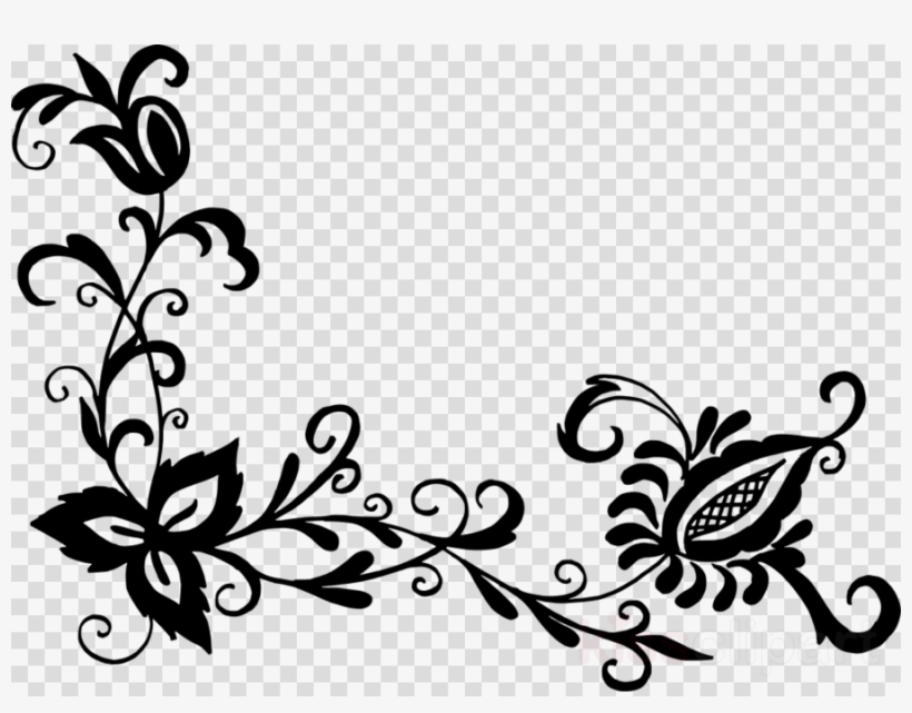 820x641 Black Flower Pattern Png Clipart Flower Designs Floral