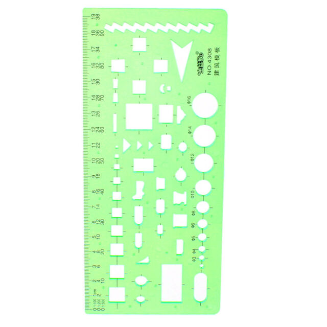 640x640 Office Building Design Figures Drawing Stencil Template Ruler