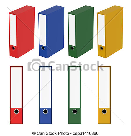450x470 Office Folder Multicolor Set Perspective And Front Isolated