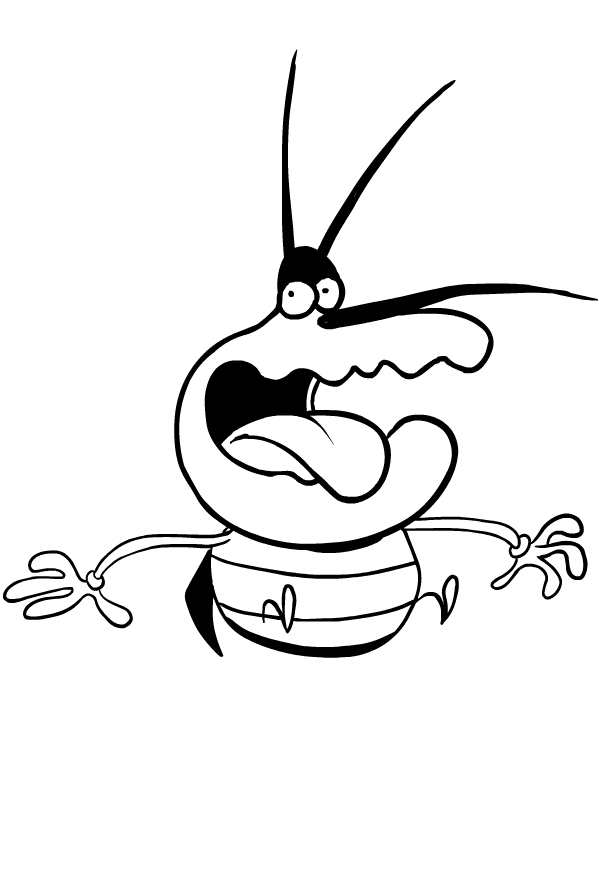 599x884 drawing of deedee di oggy and the cockroaches coloring page