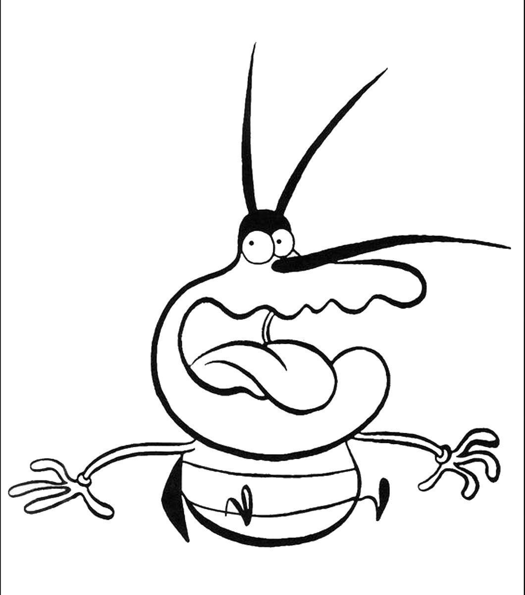 1060x1200 oggy and the cockroaches coloring pages