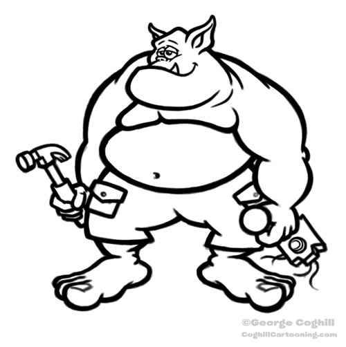 500x502 Cartoon Ogre Sketch Working Final Sketch For A Cartoon Ogr