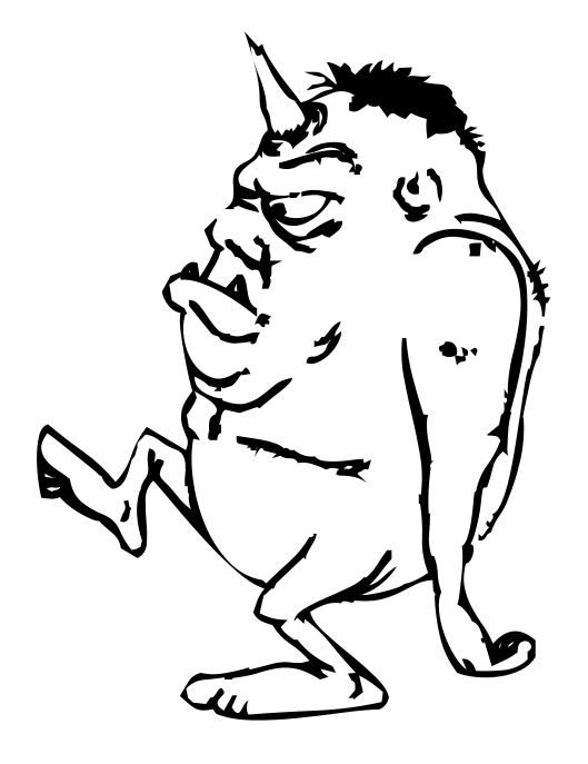 529x687 Ogre Drawing Line For Free Download