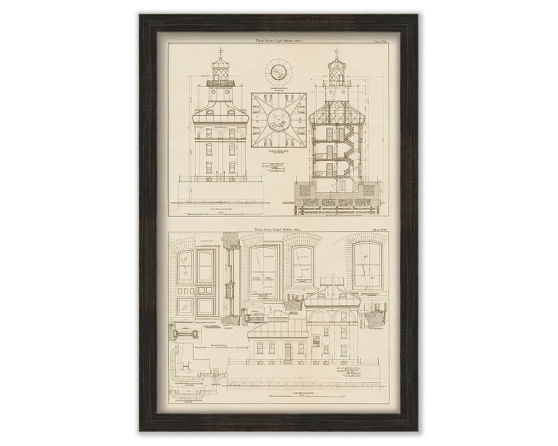 794x635 Toledo Harbor Lighthouse Toledo Ohio Drawing Of The Etsy