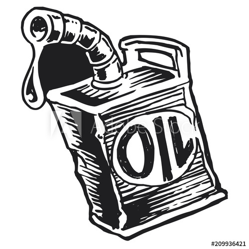 500x500 Sketch Of A Black And White Vintage Oil Can Isolated On A White