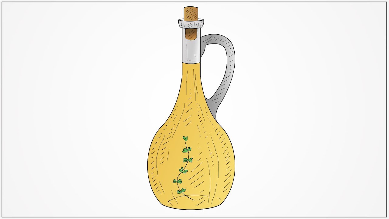 1280x720 How To Draw Oil Oil Container For Kitchen For Kids Step