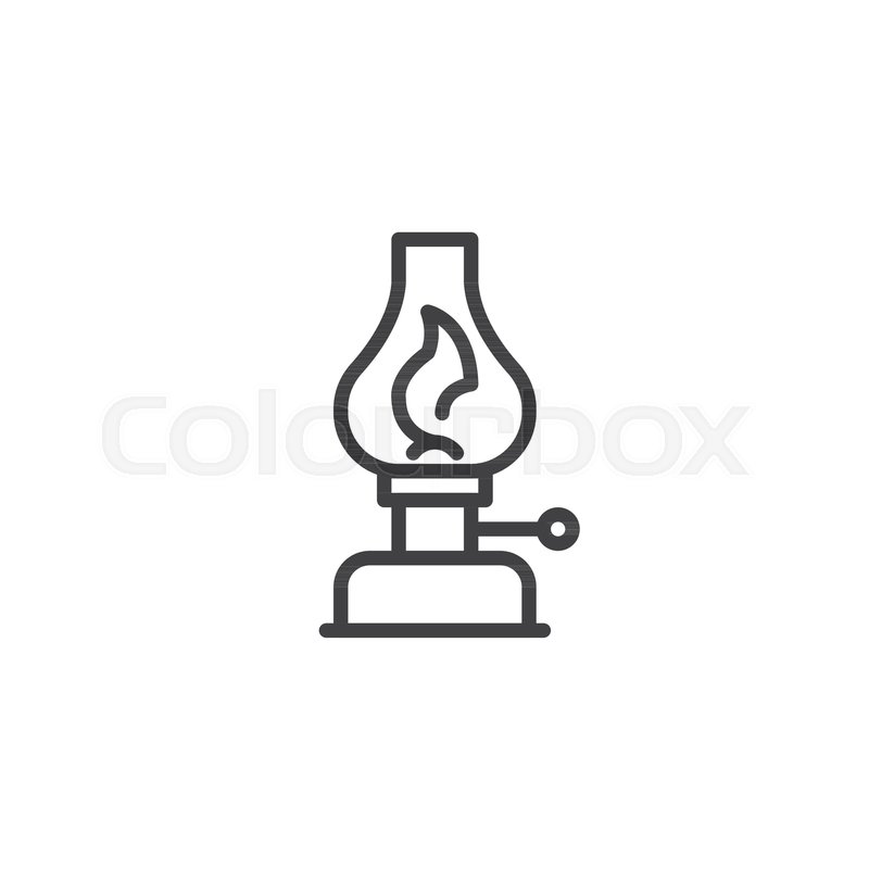 800x800 Kerosene Lamp Outline Icon Linear Stock Vector Colourbox