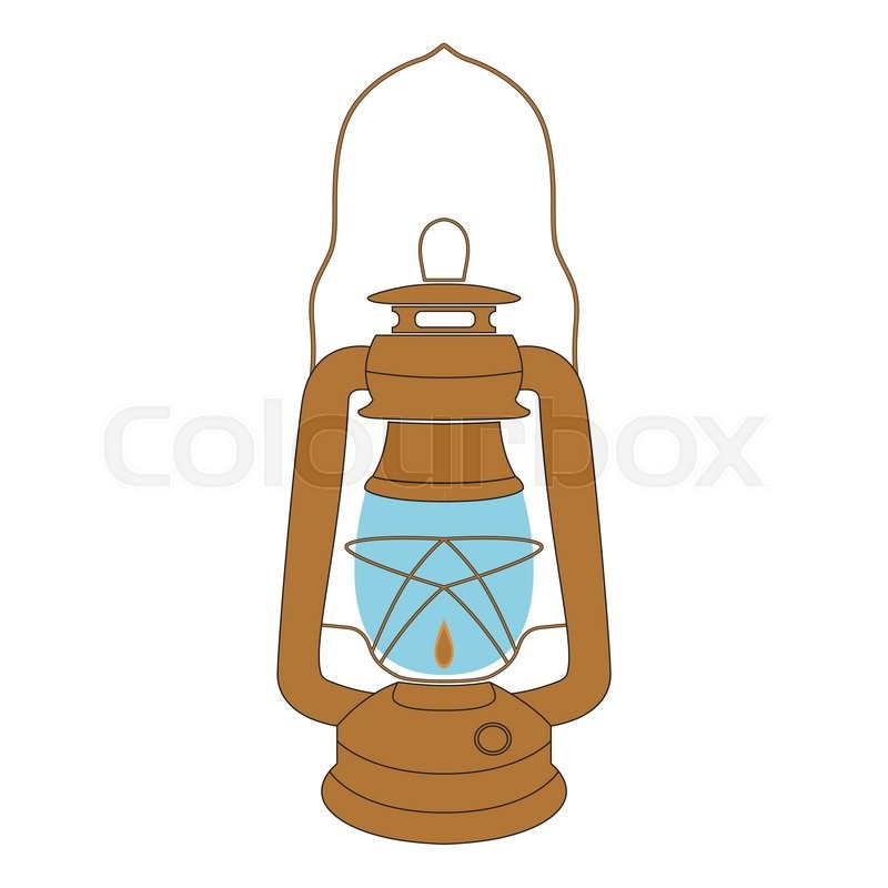 800x800 Vector Yellow Vintage Kerosene Lamp Stock Vector Colourbox