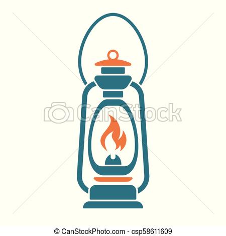 450x470 Antique Old Kerosene Lamp Isolated Retro Design Vector Illustration