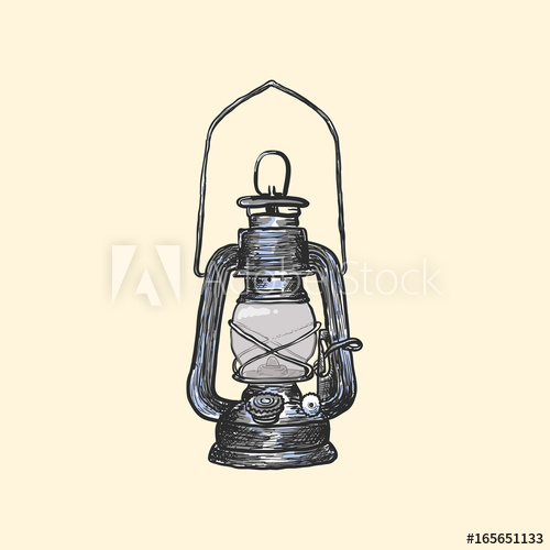 500x500 Oil Lamp Vintage Hand Drawn Lanterns