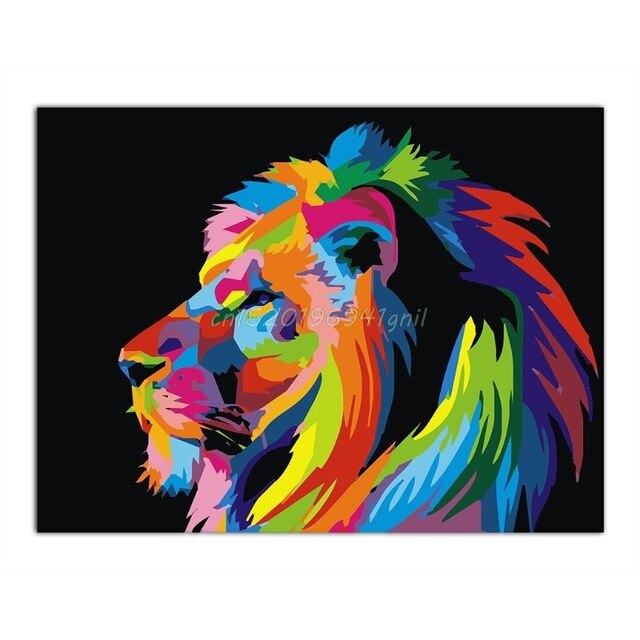 640x640 Diy Lion Oil Painting