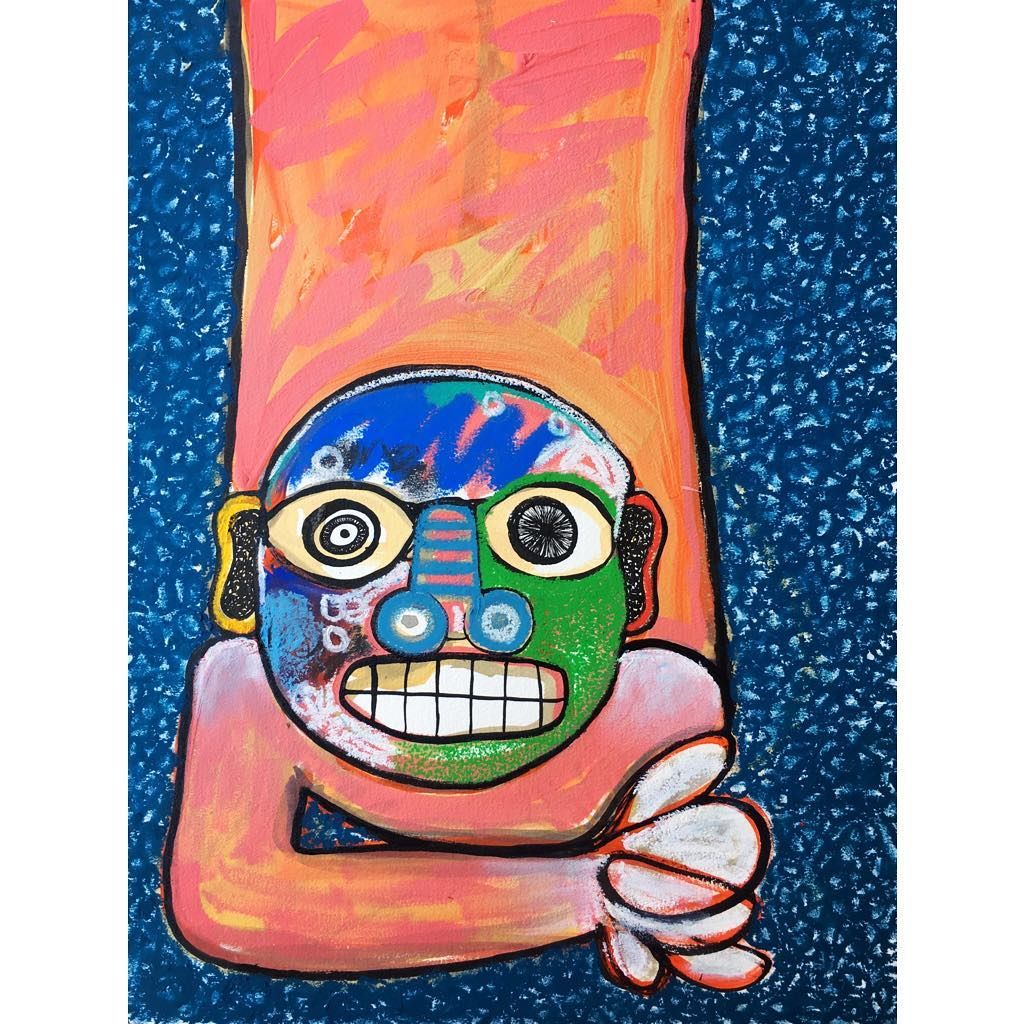 1024x1024 x acrylic, sumi ink, oil pastel, oil stick