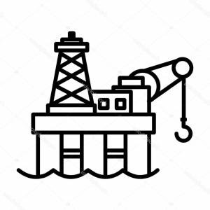 300x300 Oil Drilling Platform Line Icon Offshore Oil Rig Vector Soidergi