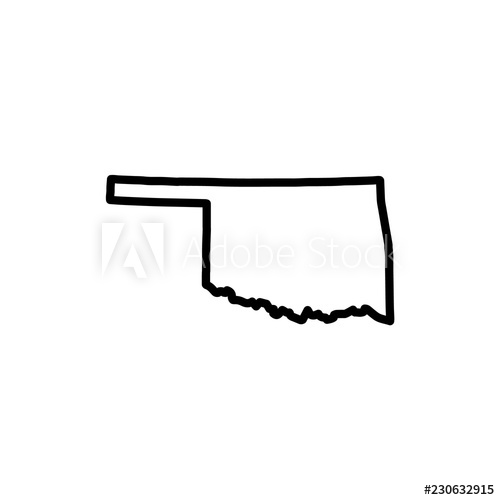 500x500 Map Of Oklahoma Vector
