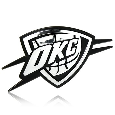 400x400 Nba Oklahoma Thunder Chrome Auto Emblem, Licensed